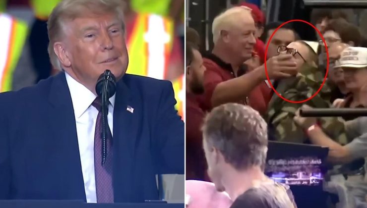 Trump’a "Pedofil" şoku! Destekçilerinin önünde protesto edildi
