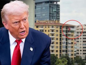 ABD Başkanı Trump’ın kalacağı otelin karşısına Filistin bayrağı asıldı