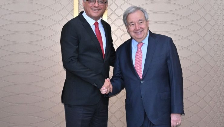 KKTC Cumhurbaşkanı Erhürman BM Genel Sekreteri Guterres ile Görüştü