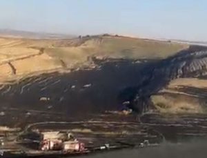 Yozgat’ta hasat sırasında kamyon alev aldı, 150 dönüm yandı