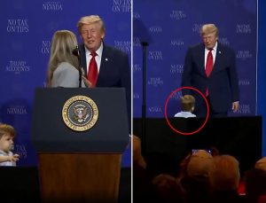 Trump küçük çocuğu son anda kurtardı! Biden göndermesi etkinliğe damga vurdu