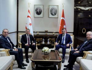 Cumhurbaşkanı Yardımcısı Yılmaz, KKTC Başbakanı Üstel ile görüştü