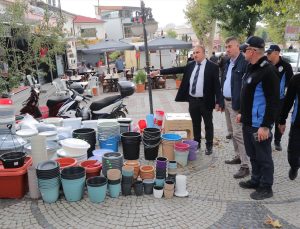 Edirne Belediyesi zabıtası kaldırım işgalini denetledi, esnafa uyarı yaptı