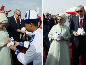 Erdoğan çiftine Kırgızistan’da asalet ve gücün sembolü hediye edildi