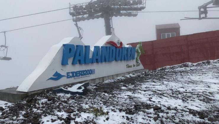 Erzurum’da kar sürprizi! Palandöken Dağları beyaza büründü