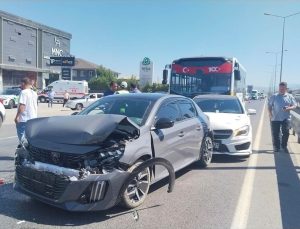 İnegöl’de zincirleme kaza: 1 yaralı