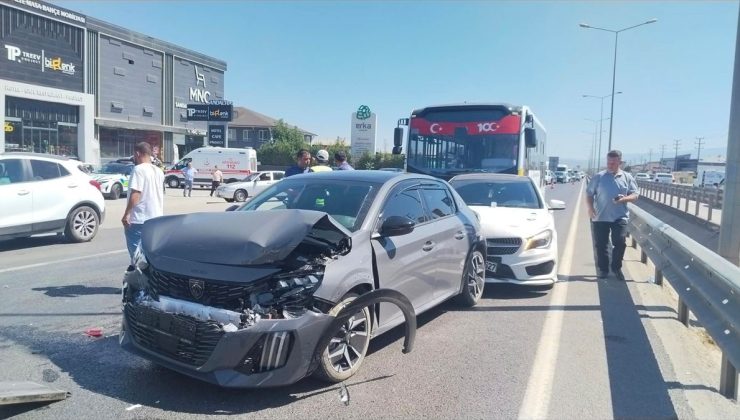 İnegöl’de zincirleme kaza: 1 yaralı