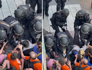 İspanya’da 87 yaşındaki kadının evinden tahliyesi sokakları karıştırdı: Polis göstericilere müdahale etti
