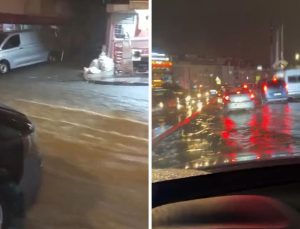 İstanbul’u sağanak vurdu! Bazı yollar göle döndü