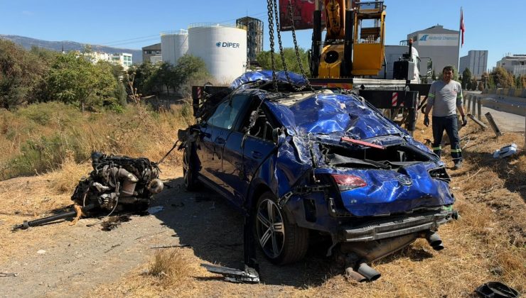 İzmir Kemalpaşa’da otomobil şarampole yuvarlandı, 1 kişi öldü, 2 kişi yaralandı