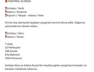 OGM: 4 orman yangını kontrol altına alındı
