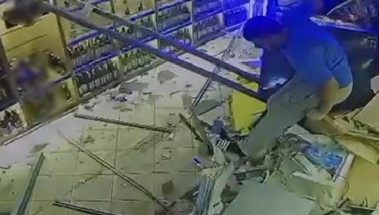 Veresiye talebi reddedilince tekele kamyonla daldı! Saniyelerle kurtuluş kamerada