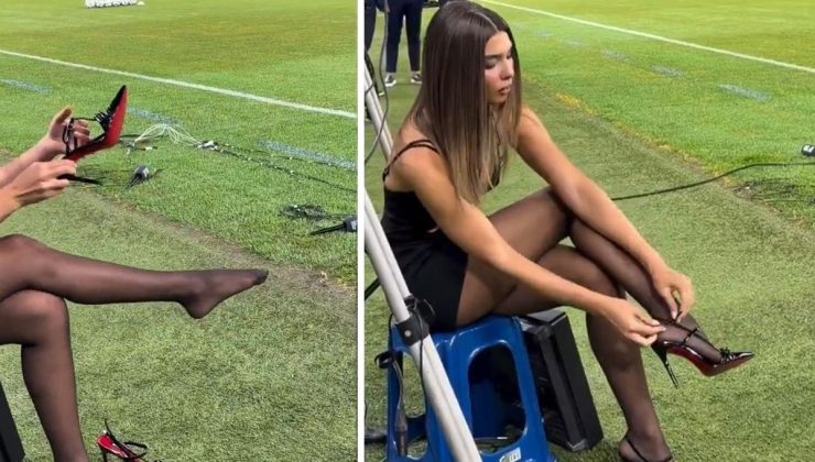 Arnavut spikerin maç öncesi hazırlığı olay oldu! Bu kadarı da fazla