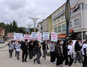 Bayburt’ta Aydıntepe ve Demirözü’nde meme kanseri farkındalığı için yürüyüş yapıldı
