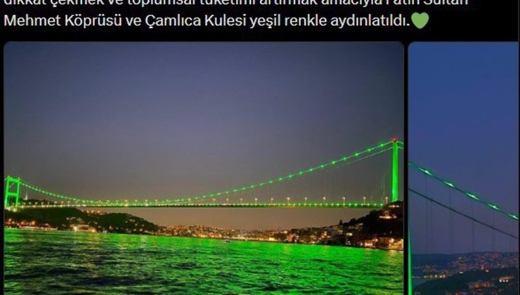 İstanbul İl Sağlık Müdürlüğü, iki simgeyi ruh sağlığı için yeşile büründürdü