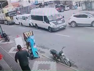 Nevşehir Kaymaklı’da zincirleme kaza kameraya yansıdı, 4 araç hasar gördü